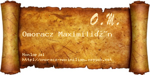Omoracz Maximilián névjegykártya